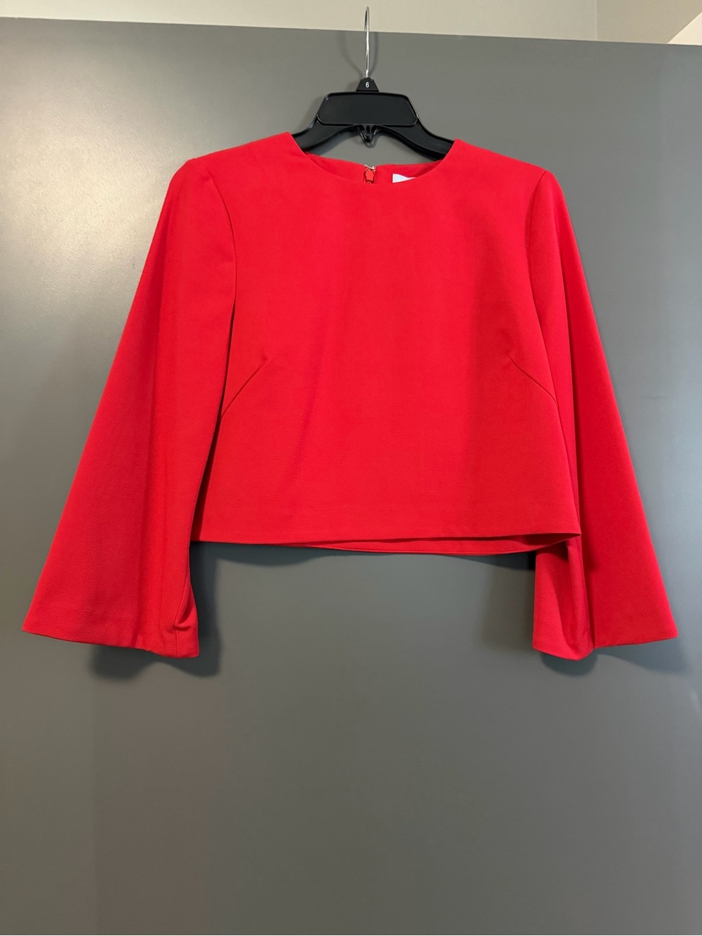 ANTONIO MELANI Red Cropped Long-Sleeve Blouse